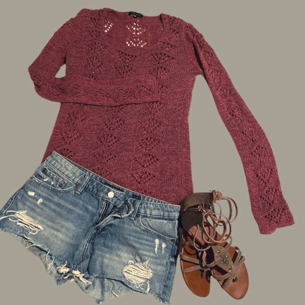 Open Knit Sweater BCBG Max Azria M
